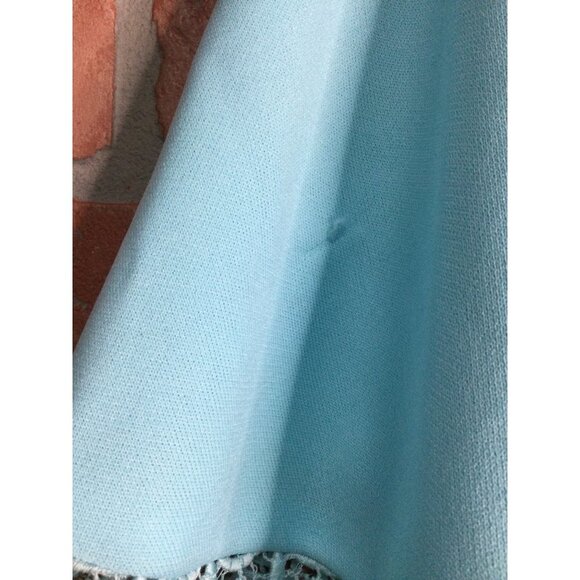 Vintage Miss Rubette Maxi Dress Lace Trim Cape Overlay Blue Size 14 - Picture 8 of 12
